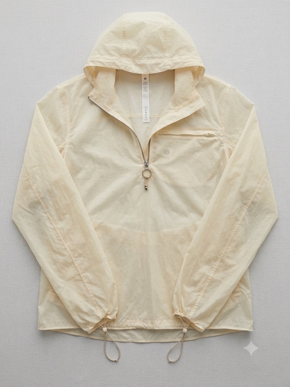 Lululemon Step Out Anorak - Size Large (Cream/Beige Colour) - White Opal
